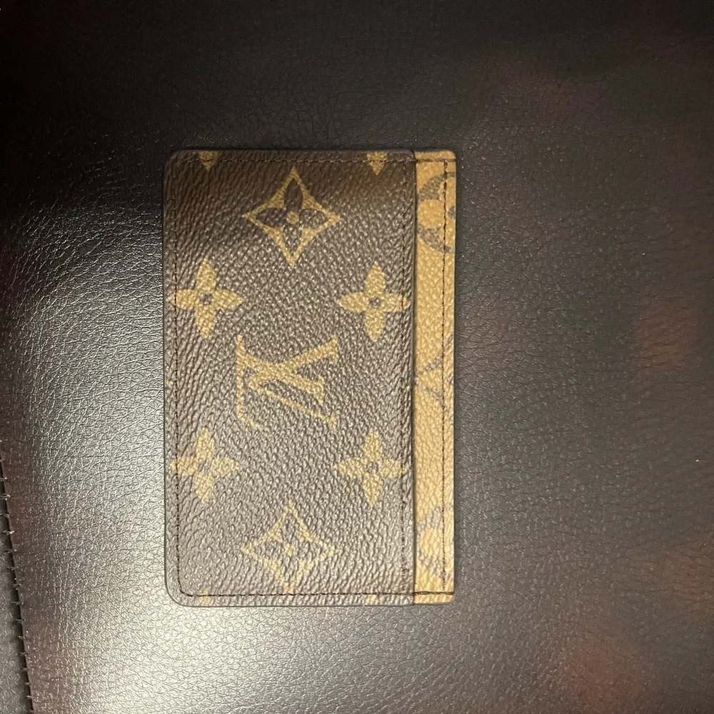 Louis Vuitton Brown and Tan Monogram Card Case - Picture 3 of 6